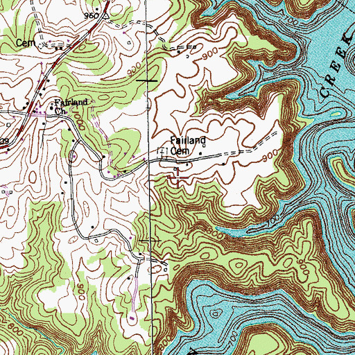 Topographic Map of Fairland Post Office (historical), KY