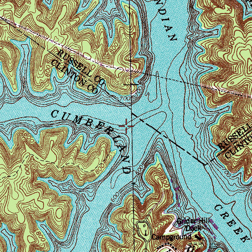 Topographic Map of Indian Creek Church (historical), KY