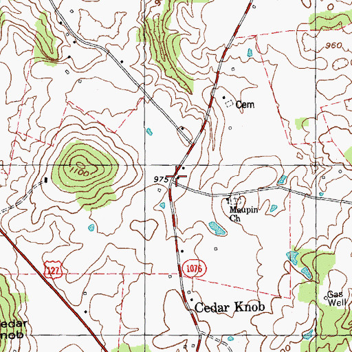 Topographic Map of Maupin Post Office (historical), KY