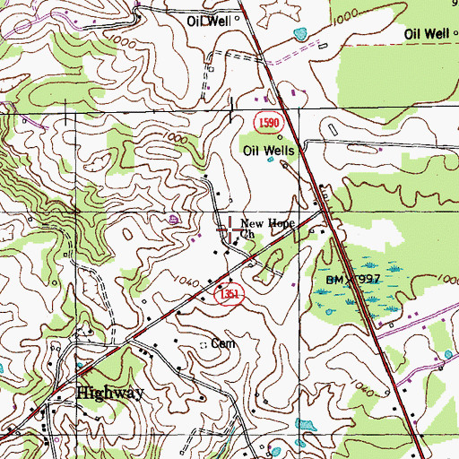 Topographic Map of New Hope School (historical), KY