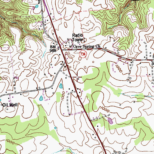 Topographic Map of New Ida School (historical), KY