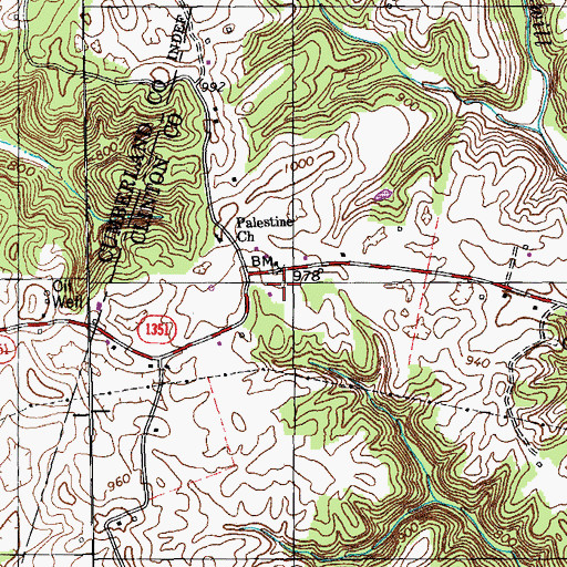 Topographic Map of Ootens Store (historical), KY