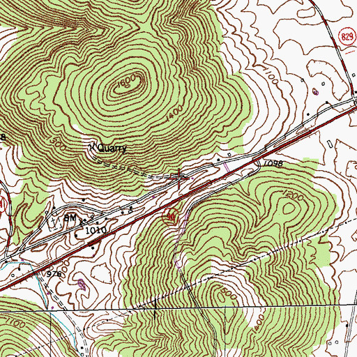 Topographic Map of Road Gap, KY