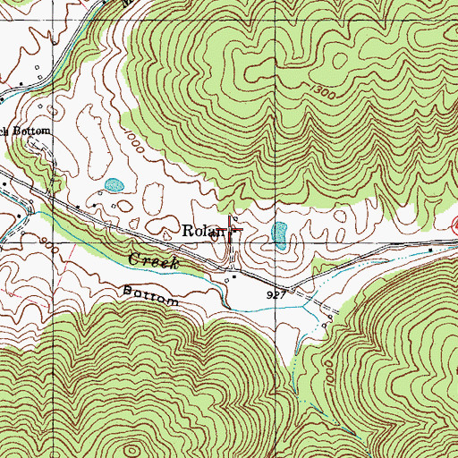 Topographic Map of Rolan Post Office (historical), KY