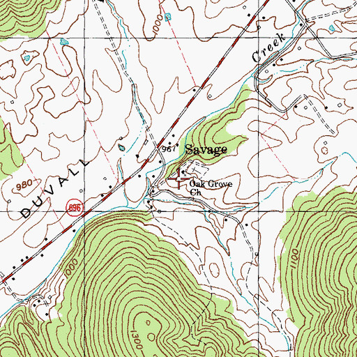 Topographic Map of Savage Post Office (historical), KY