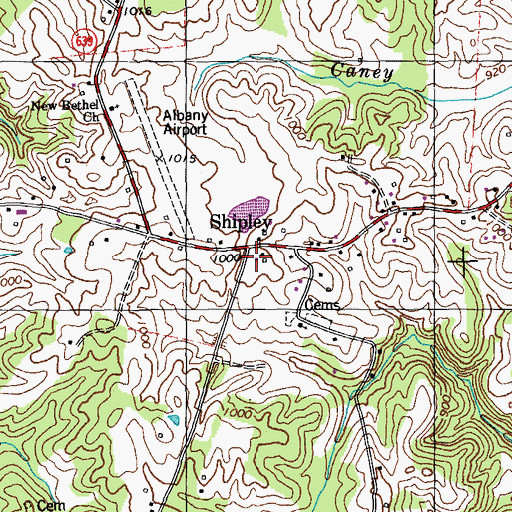 Topographic Map of Shipley Post Office (historical), KY