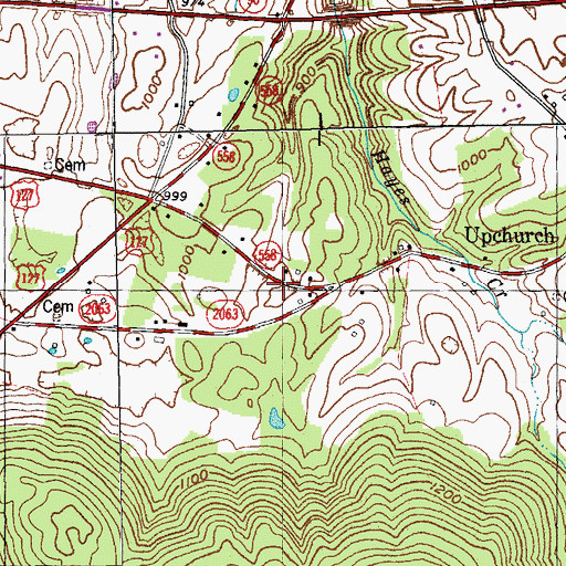 Topographic Map of Caney Gap Post Office (historical), KY