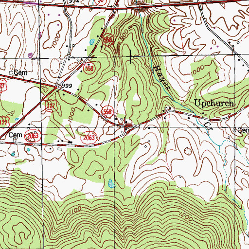 Topographic Map of Caney Gap School (historical), KY