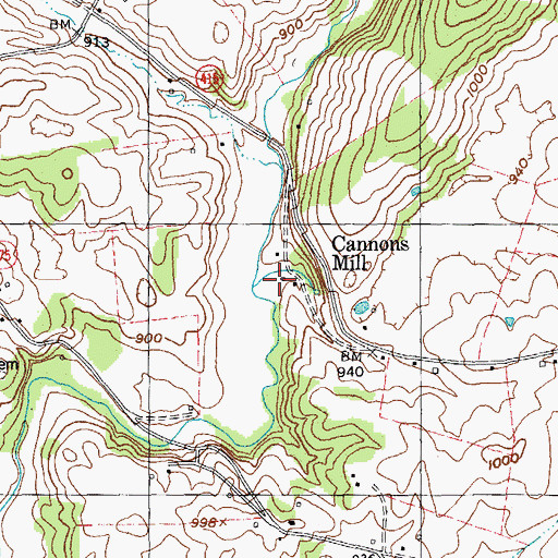 Topographic Map of Cannons Mill (historical), KY