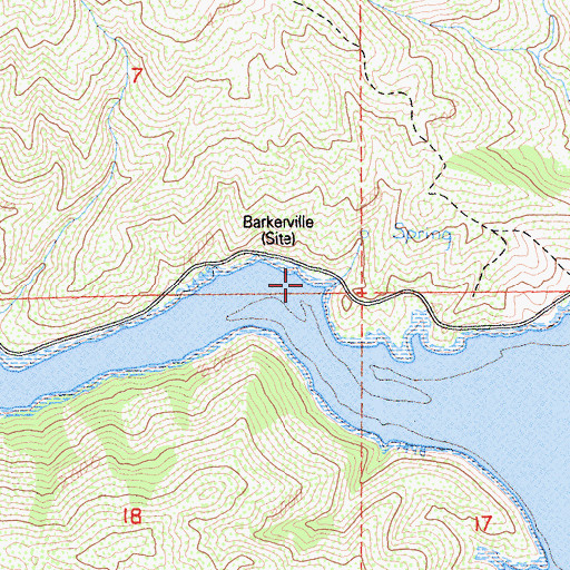 Topographic Map of Barkerville (historical), CA