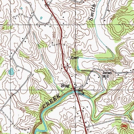 Topographic Map of Cedar Point Post Office (historical), KY