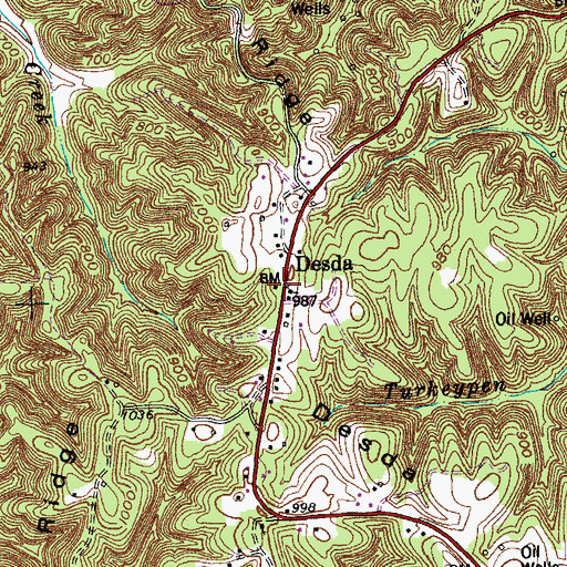 Topographic Map of Desda Post Office (historical), KY