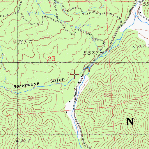 Topographic Map of Barkhouse Creek, CA