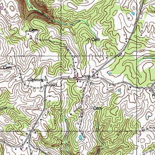 Topographic Map of Lettered Oak School (historical), KY