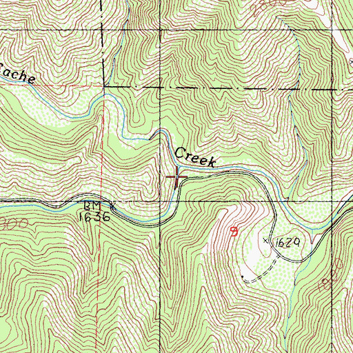 Topographic Map of Bartlett Creek, CA