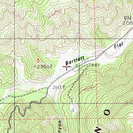 Topographic Map of Bartlett Flat, CA