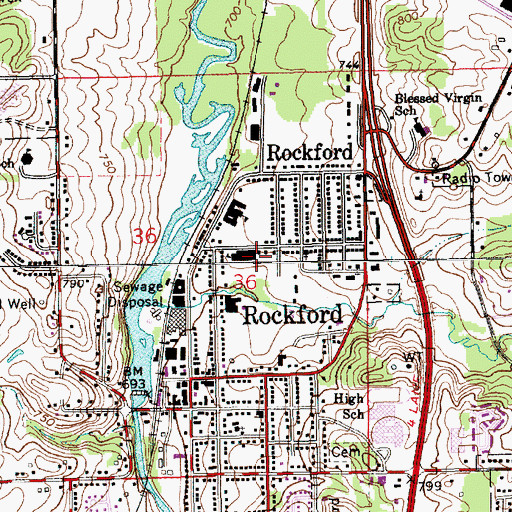 Topographic Map of Parkside Elementary School, MI