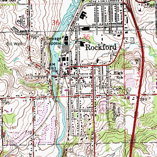 Topographic Map of Krause Memorial Library, MI