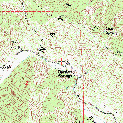 Topographic Map of Bartlett Springs, CA