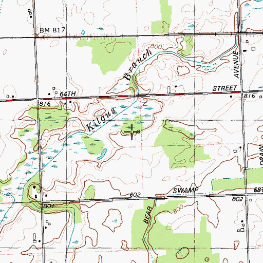 Topographic Map of Lowell Fire Department, MI