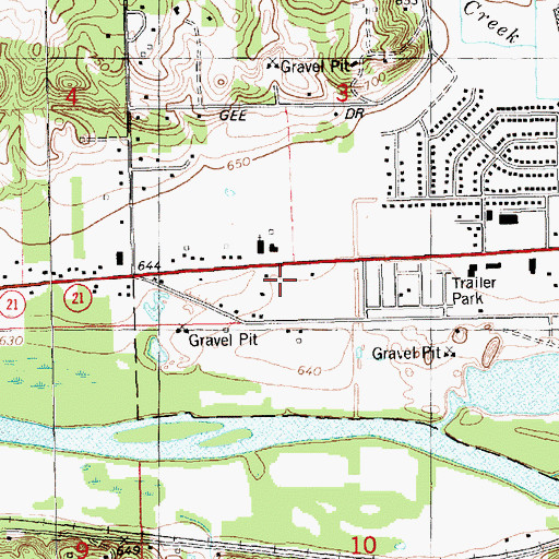Topographic Map of Lowell Family Medical Center, MI