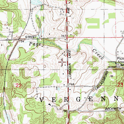 Topographic Map of Impact of Wesleyan Church, MI