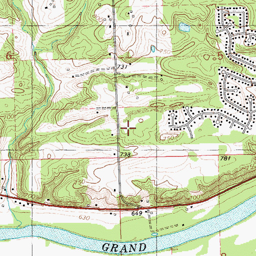 Topographic Map of Evergreen Missionary Church, MI