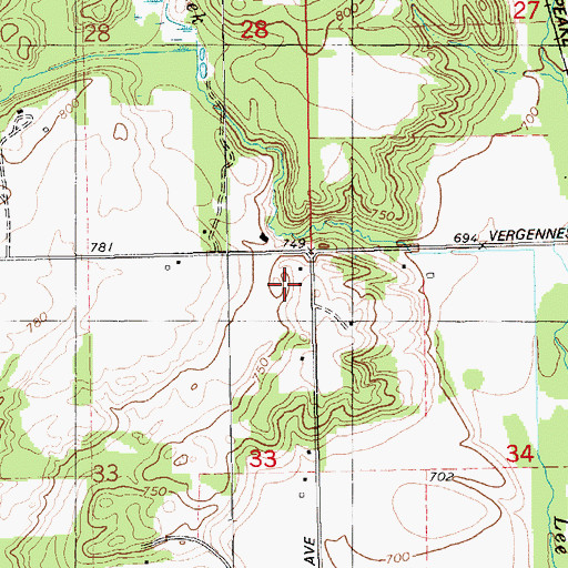 Topographic Map of Lowell Senior High School, MI