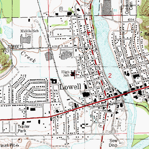 Topographic Map of Bushnell Elementary School, MI