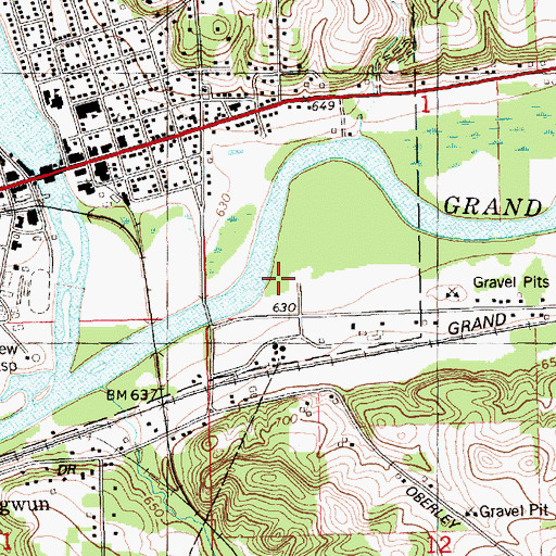 Topographic Map of Upper Bridge Park, MI