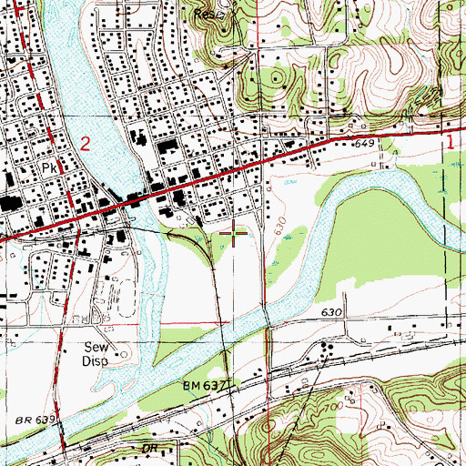 Topographic Map of Rogers Field, MI