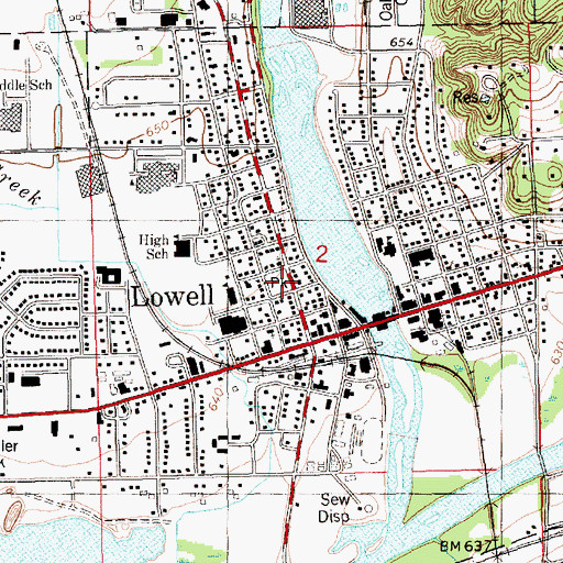 Topographic Map of Richards Park, MI