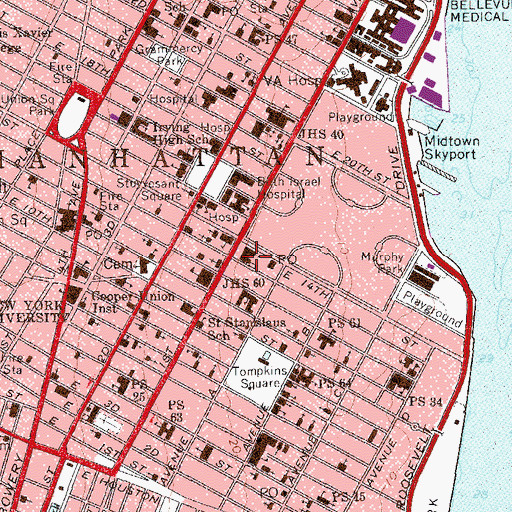 Topographic Map of Immaculate Conception School, NY