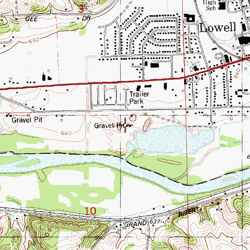 Topographic Map of Stoney Lakeside Park and Dog Park, MI