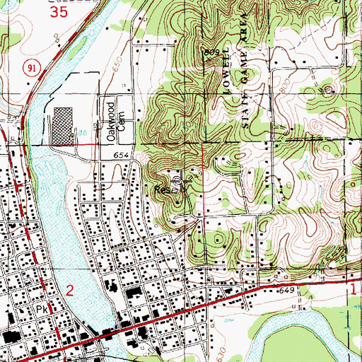Topographic Map of McMahen Park, MI