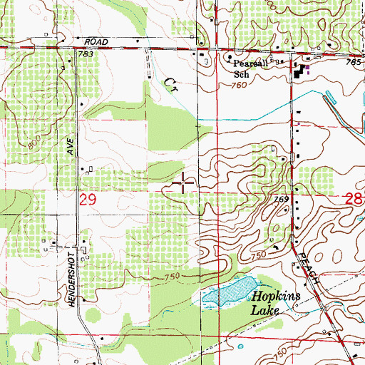 Topographic Map of Kent City Township Library, MI