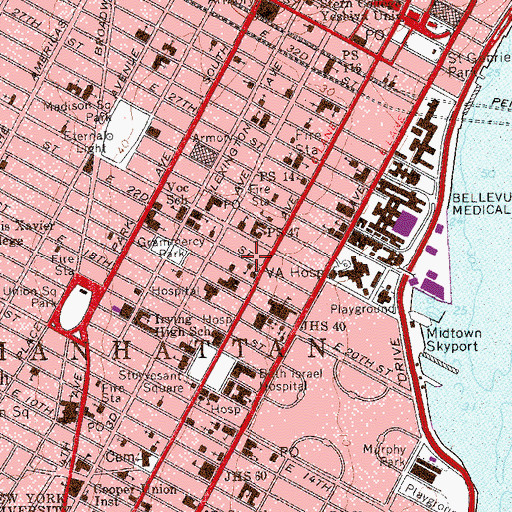 Topographic Map of Epiphany School, NY