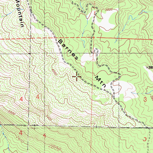 Topographic Map of Barnes Mountain, CA