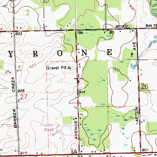 Topographic Map of Algona Christian School, MI