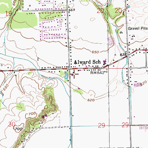 Topographic Map of Grandville Church of Christ, MI