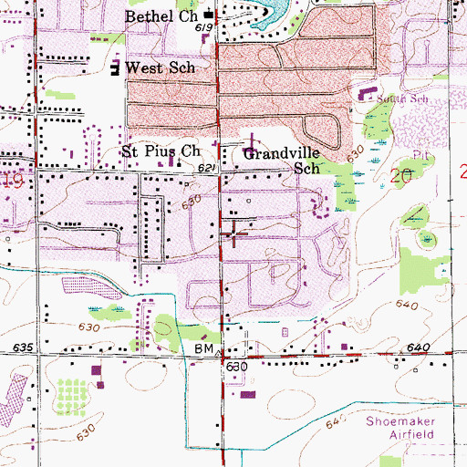 Topographic Map of South Grandville Christian Church, MI