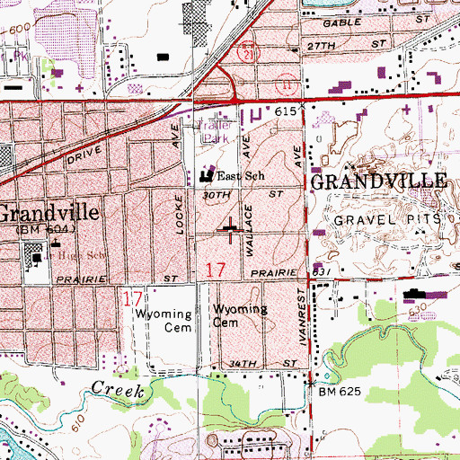 Topographic Map of Olivet Reformed Church, MI