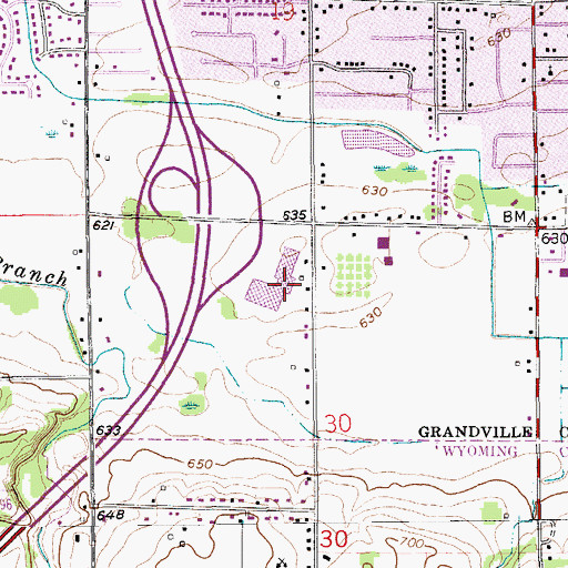 Topographic Map of Grandville Marketplace, MI
