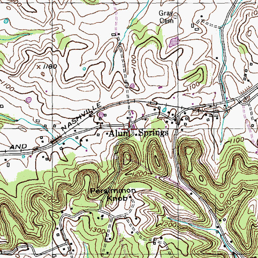 Topographic Map of Alum Springs Post Office (historical), KY