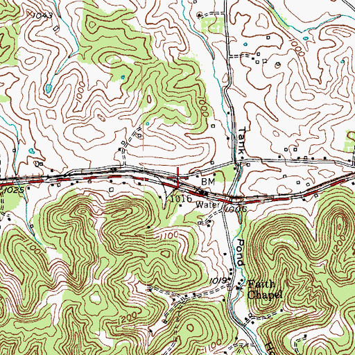 Topographic Map of Cozatt Railroad Station (historical), KY