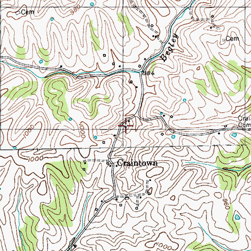 Topographic Map of Crane School (historical), KY