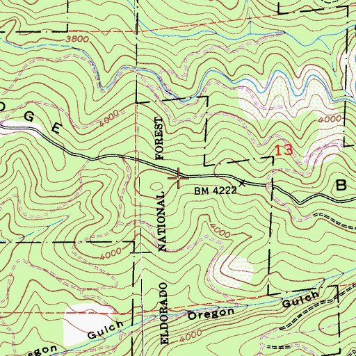 Topographic Map of Barney Ridge, CA