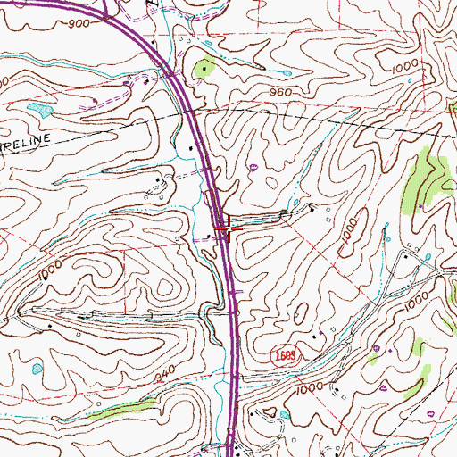 Topographic Map of Elm Grove School (historical), KY