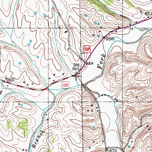Topographic Map of Enido Post Office (historical), KY