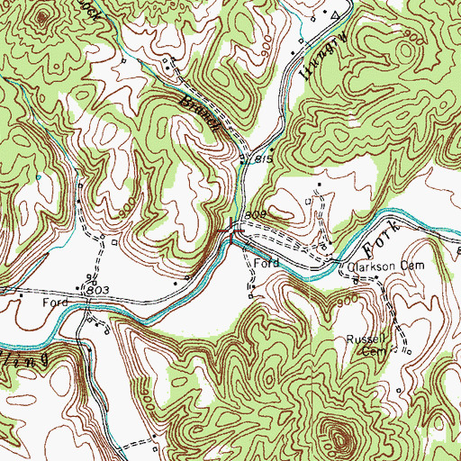 Topographic Map of Forkland Post Office (historical), KY